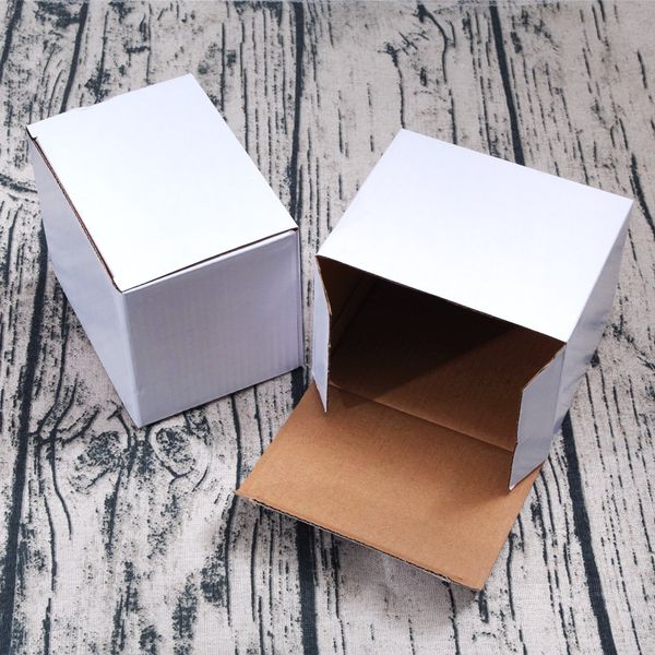 

12*8.5*10cm rectangle white paper box party gifts pack packing boxes fit 11oz mug