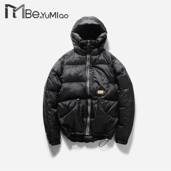 

men's down & parkas be.yumiao japanese karejuku and women's jacket 2021 winter thick hooded warm waterproof white duck, Black