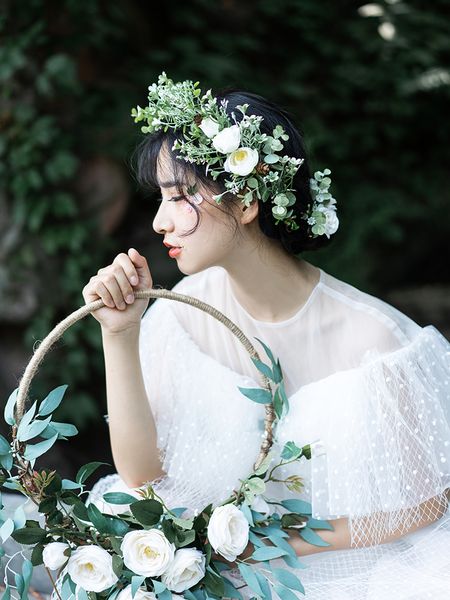

bride pine cone wreath earring hand flower boutonniere comb hair accessories wedding dress p travel christmas accessories