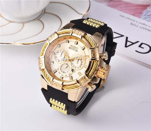 

trendy new men's watch traveller gold case fashion quartz hand designer watch