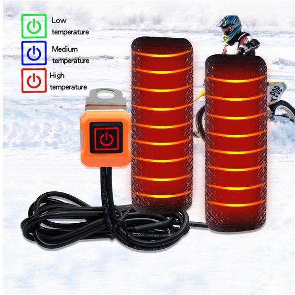 

12v motorcycle lntelligent temperature control third gear heated grips inserts handlebar hand warmer universal grip atv bike