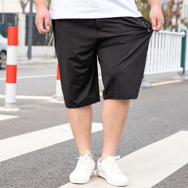 

летние брюки мужские эластичный пояс повседневный сыпучие мужской обрезанные брюки плюс размер drawstring твердая запуск спорта mens pants d, Black