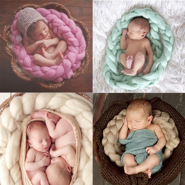 

2019 new wool fiber blanket 327cm basket filler basket stuffer newborn pgraphy background props baby shower gift