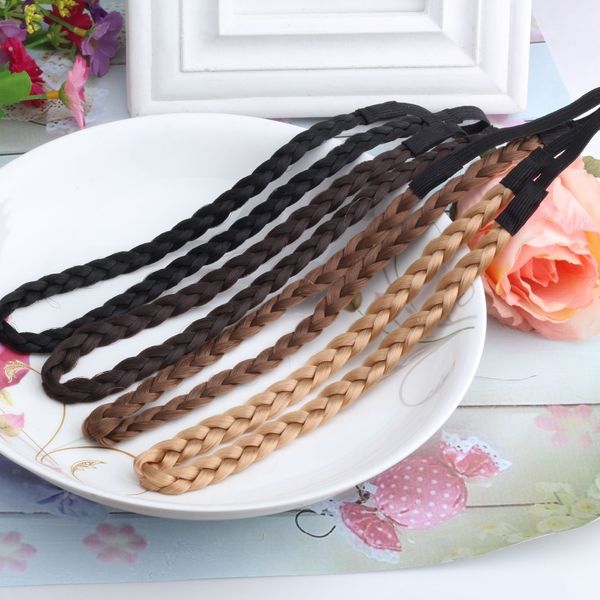 

new hair accessories simulation synthetic hair plaited headband elastic band braided headwear scrunchy headband