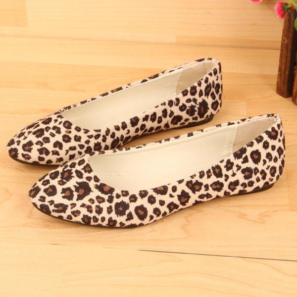 

jaycosin women's casual shoes girls leopard big size slip on shoe flat shallow comfort casual single zapatos, Black