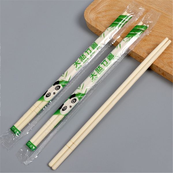 

100 pcs/set disposable chopsticks tableware opp round chopsticks fast food hygiene food stick bamboo sushi supplies 19.5cm