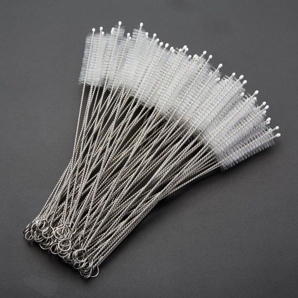 

100pcs/lot brushes for reusable plastic straws eco-friendly stainless steel straw brush 20cm fit for 6mm 12mm diameter straws