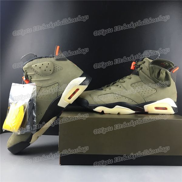 

new wholesale army with box 2019 green suede vi 6s men basketball shoes outdoor trainers size 7-13