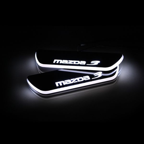 

for mazda 3 2014 - 2018 2019 2020 acrylic moving led welcome pedal car scuff plate pedal door sill pathway light