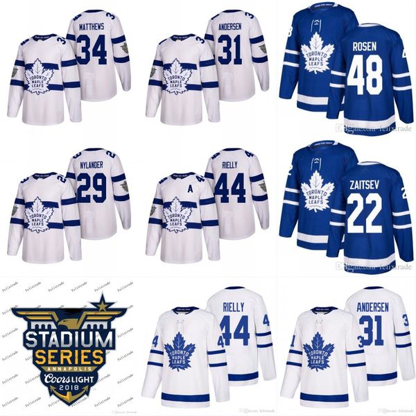 

Youth Toronto Maple Leafs Jerseys 2018 Stadium Series 31 Frederik Andersen 22 Nikita Zaitsev 48 Calle Rosen 44 Morgan Rielly Hockey Jerseys