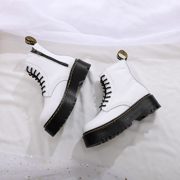 

men's boots martens leather winter warm shoes motorcycle mens ankle boot doc martins fur men oxfords, Black