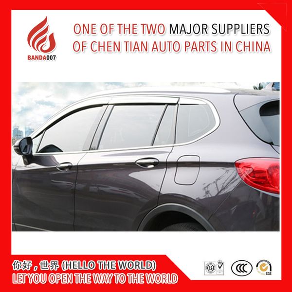 

6 piece abs plating decorative trim vent shade rain sun wind deflector window visor for envision 2014-2018