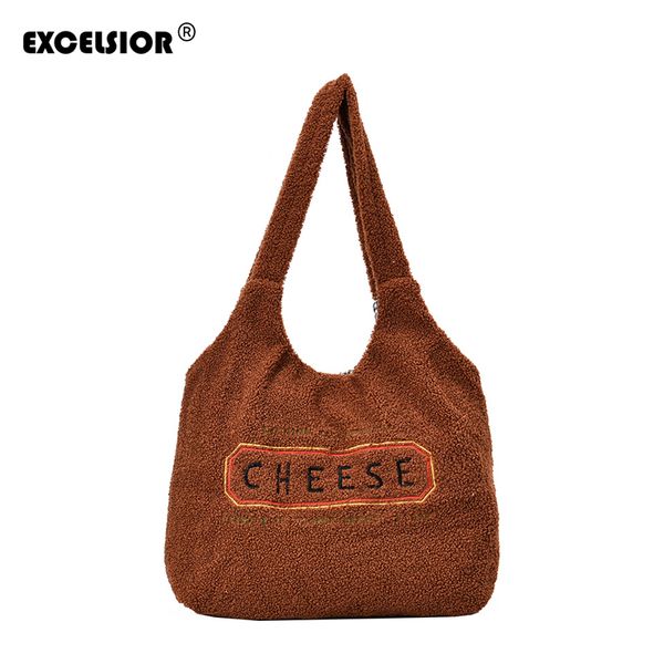

excelsior soft wool women's bags two-side wear shoulder bags for female 2019 big capacity tote shopping bag bolsa de praia