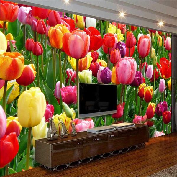 

пользовательские 3d фото обои красивые цветы гостиная диван тв фон настенная роспись нетканые обои для стен спальни 3 d