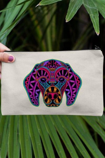 

angemiel clutch colorful dog portfolio hand makeup bag, Silver