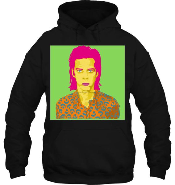 

men hoodie printed nick cave sleeve women streetwear, Black
