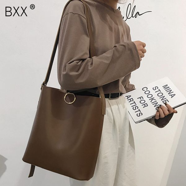 

bxx] solid color кожа pu сумки на ремне для женщин 2020 весна high capacity сумки путешествия женский мешок плеча hk736