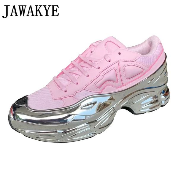 

real leather thick platform heel causal shoes women lace up flat mirror selling breathable sneakers daddy shoes female, Black