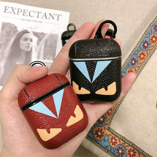 

new bat eyes plastic hard case for apple airpods air pods protective cover hook clasp keychain anti lost earphone case protector pouch