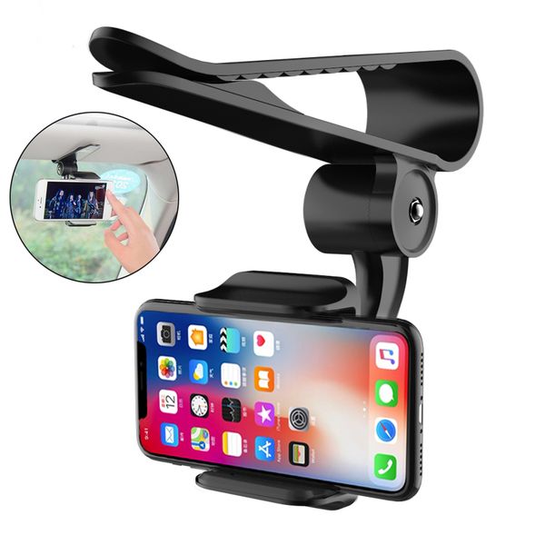 

universal 360 car clip sun visor cell phone holder mount stand gps holder in car mobile clip
