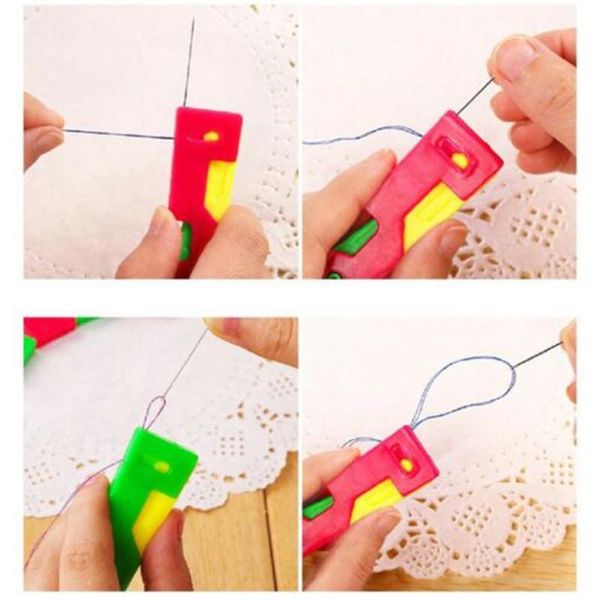 

10pcs automatic needle threading device elderly use easy sewing needle device, Black