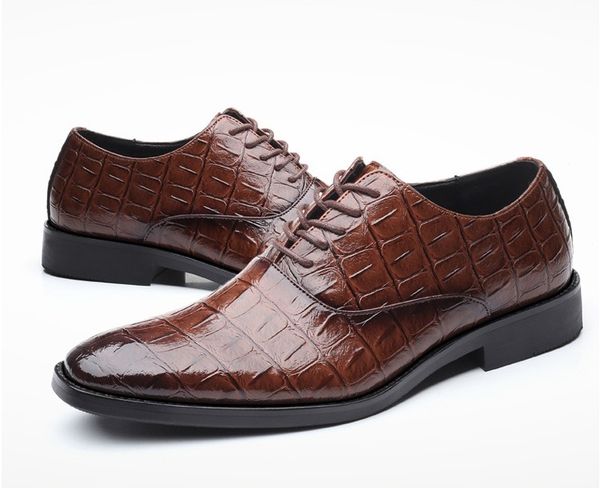 

men's dress shoes pu leather business office men shoes classic horsebit wedding party oxford shoes 37-48, Black