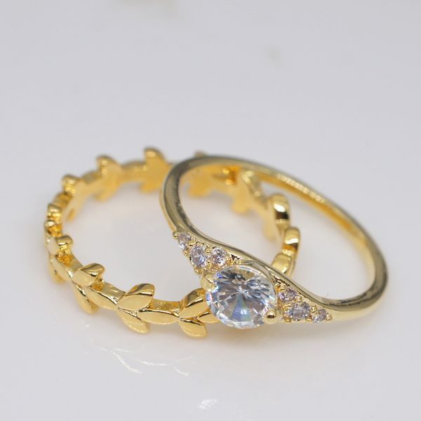 

plating 18k color leaf you ka to grape branch set ring ma'am engagement ring, Silver