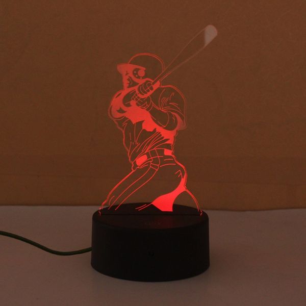 

icoco play baseball touch table lamp 7 colors changing desk lamp 3d lamp led night light stereoscopic illumination