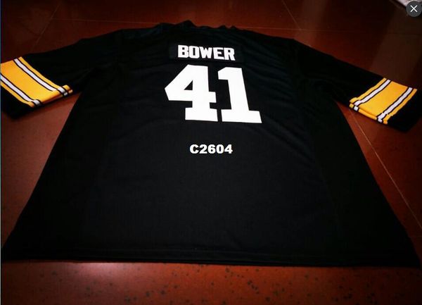 

men #41 bo bower iowa hawkeyes alumni college jersey s-4xlor custom any name or number jersey, Black;red