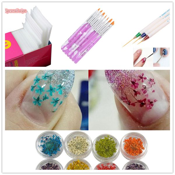 D 3d Decoration Real Dry Dried Flower For Uv Gel Acrylic Nail Art