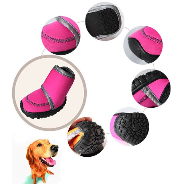 

4pcs/set waterproof winter pet dog shoes 7 size dog's boots cotton non slip xs xl for chihuahua puppy shoes