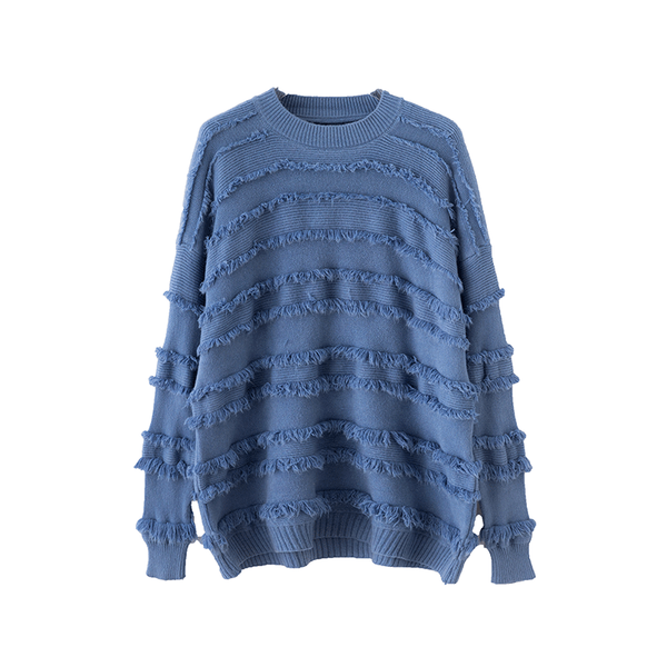 

2019 new autumn winter tassel pullover sweater female korean style loose solid color long-sleeved sweater blouse personalized, White;black