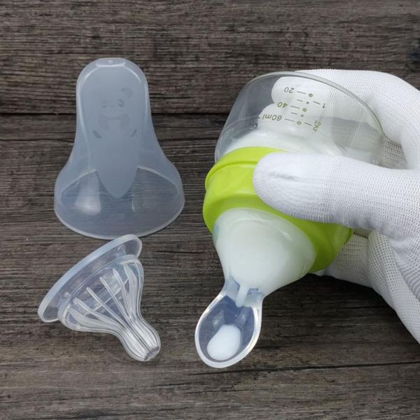 

wide caliber glass baby bottle spoon 60ml mini small newborn bottle high temperature resistance feeding with spoon feeder