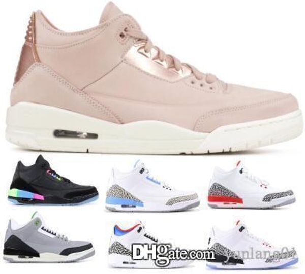 

with box 2019 3 chlorophyll 3s se quai 54 international flight mens basketball shoes jth beige retro katrina michigan triple white jumpman, Black
