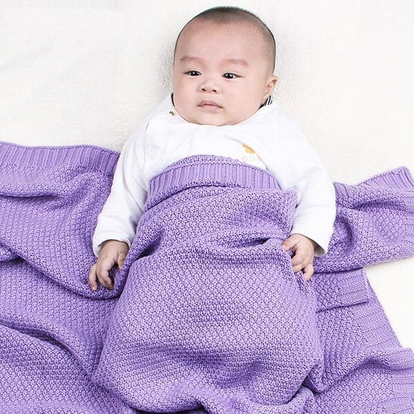 

2020 baby blankets knitted newborn swaddle wrap soft toddler sofa crib bedding quilt winter autumn baby stroller blanket