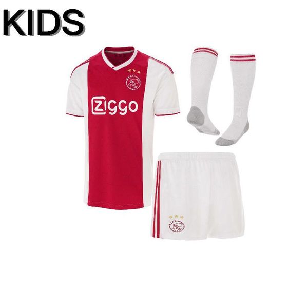

new 2018 19 ajax home kids t-shirt casual 2019 ajax kids kit shirts children casual socks t-shirt, White;black
