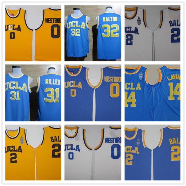 

ncaa ucla bruins jersey college basketball russell westbrook lonzo ball zach lavine kareem abdul jabbar reggie miller bill walton kevin love, Black