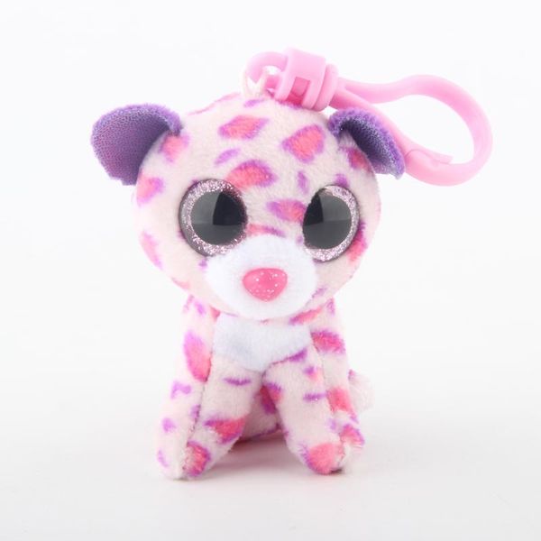 

ty big eyes plush pink leopard keychain toy doll ty baby kids gift