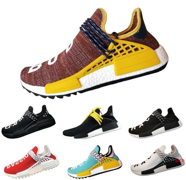 

2019 оптовая race human hu след кроссовки мужчины женщины pharrell williams желтый ядро ​​благородных чернил черный красный runner sneaker о