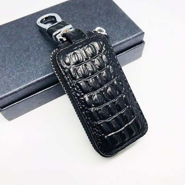 

men women leather keychain key holder organizer pouch cow split car key bag wallet housekeeper case card bag