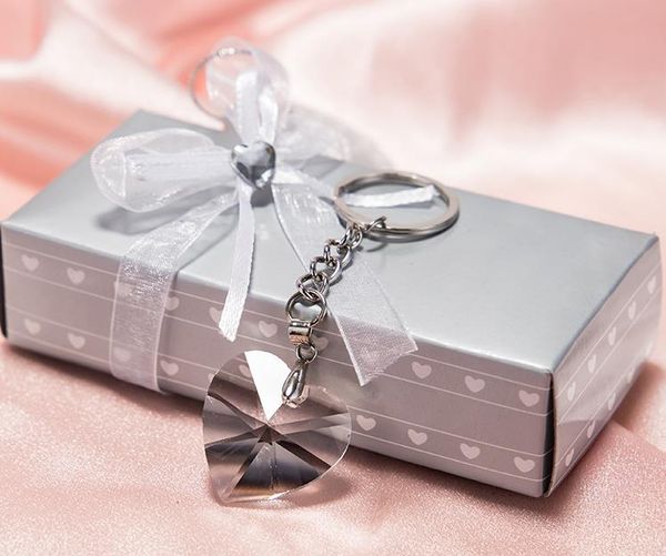 Coração de cristal Keychain casamento favorece K9-Crystal Chaveiro bebê Anel Shower favores de partido Giveaway SN1147