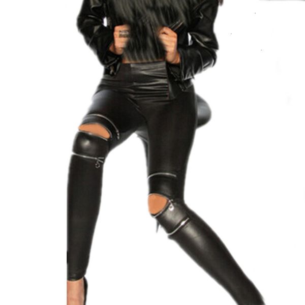 

gym leggings size women plus leggings spandex pu faux leather gym zipper solid leggins punk sport fitness jeggings legins pants black
