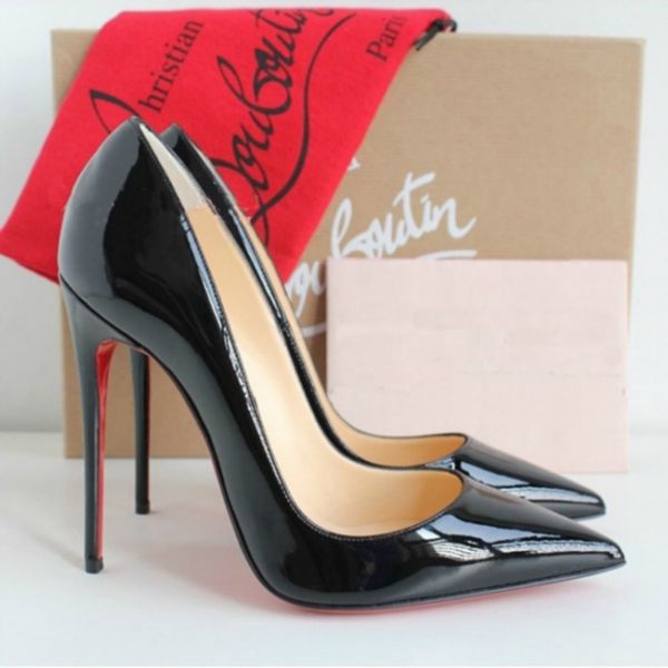 

new style women red bottom high heels shoes hand-painted pattern pointed toe green serpentine lady wedding shoes +dust bag+box, Black