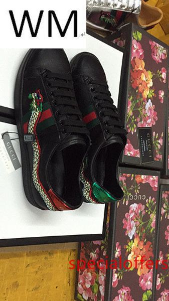 

new men s and women s leather designer sports shoelace box sneakers dress shoe skate dance ballerina flats loafers espadrilles, Black