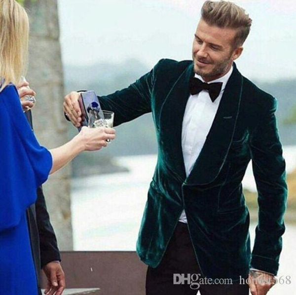 

and fine velveteen groomsmen shawl lapel groom tuxedos men suits wedding/prom/dinner man blazer(jacket+pants+tie) 125, Black;gray