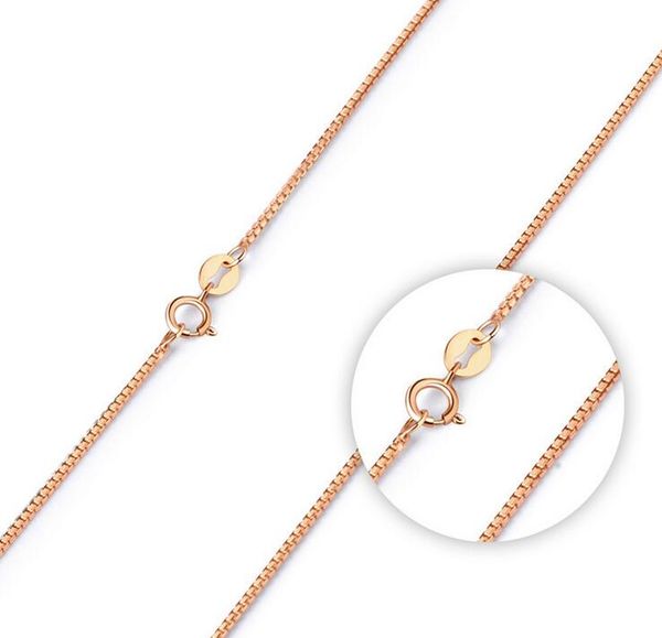 

18" 45cm 1mm rose gold box chain necklaces fashion silver plated link chains necklace jewelry for diy