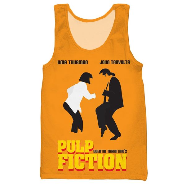 

mia wallace pulp fiction 3d printed tank for men fashion cool summer tank work out men women, White;black