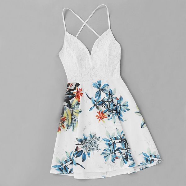 

women summer mini dress lace casual sleeveless party dress printed beach dresses summer 2019 vestidos de verano new, Black;gray