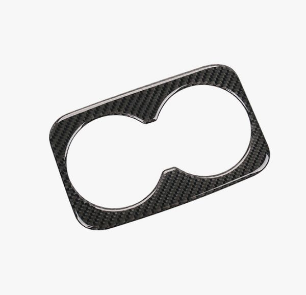 

carbon fiber rear water cup holder panel trim fit for jeep grand cherokee 2014-2018