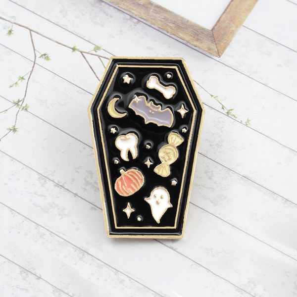 

brooch ornament lapels brand pumpkin candy teeth cute cartoon gift for kids girl personality special creative, Gray